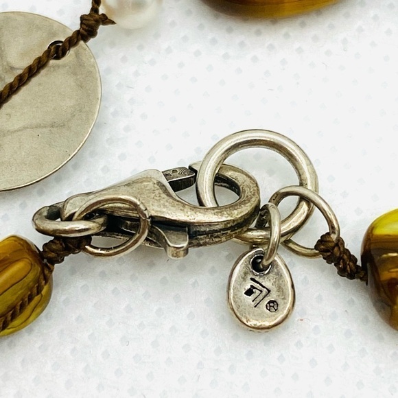 Silpada N1826 Sterling Silver Copper Charms Tiger Eye Quartz Pearl Neckl… - Picture 4 of 10